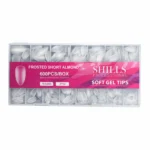 Frosted Short Almond Soft Gel Nail Tips 600pcs Clear