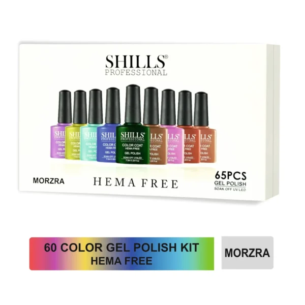 Morzra HEMA-Free Gel Polish Kit – 60 Color Set with Base Coat, Top Coat, Matte, Primer & Dehydrator | Vegan & Safe Gel Nail Kit
