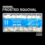 Frosted Squoval Soft Gel Tips  –  600pcs NATURAL