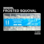 Frosted Squoval Soft Gel Tips – 600pcs CLEAR