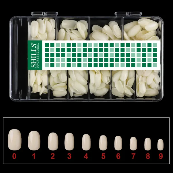 Short Oval Nail Tips - White