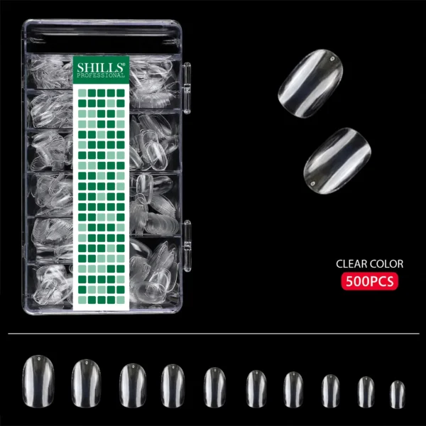 Short Oval Nail Tips - Clear