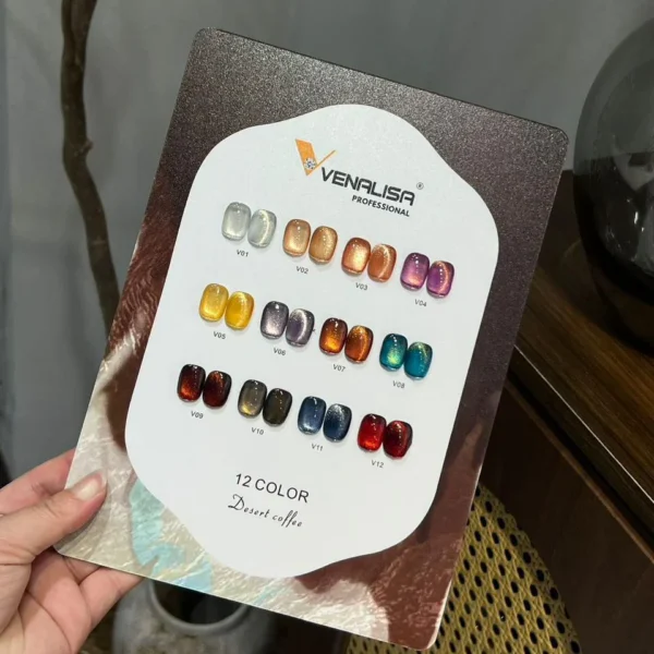 12 Color Cat Eye Gel Polish Set – Desert Coffee - Venalisa