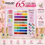 VENALISA-SIGNATURE SHADES 65Clrs Kit with Top Coat & Base Coat Free -15ml(HEMA Free & TPO Free) - Image 4